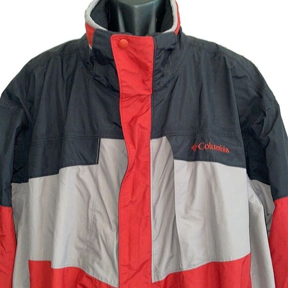 Columbia “Bugaboo” gray, red & black polyester/nylon jacket - Picture 2 of 11